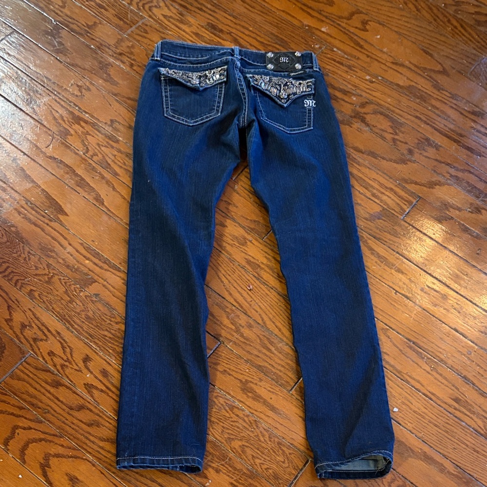 Miss Me Dark Blue Embellished Skinny Jeans